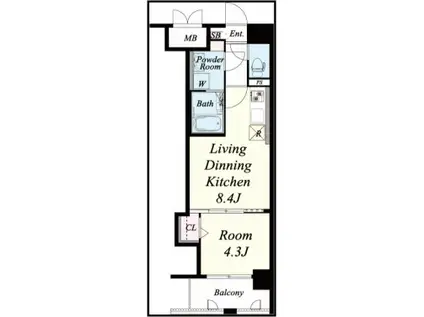 エルヴィータ駅南(1LDK/9階)の間取り写真