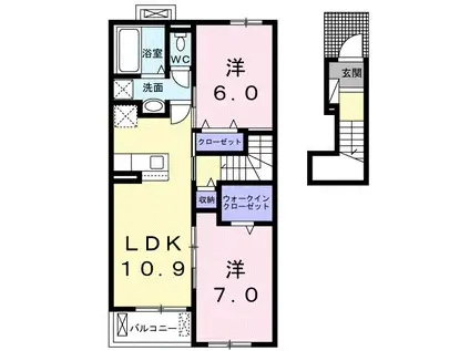 メゾンド・テール(2LDK/2階)の間取り写真
