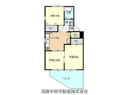 ラックコートナカイ(3DK/1階)の間取り写真