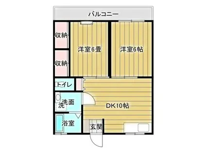 満寿田ハイツ(2DK/1階)の間取り写真