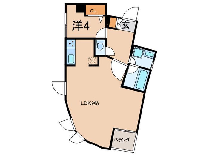 アイエムビル(1LDK/3階)の間取り写真