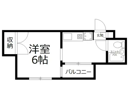 メゾンケンスリー(1K/2階)の間取り写真
