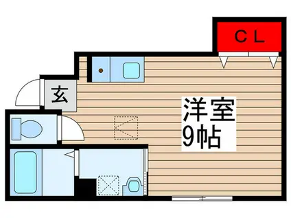 セノーテ(ワンルーム/1階)の間取り写真