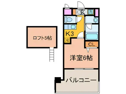 第8三信ビル(1K/5階)の間取り写真