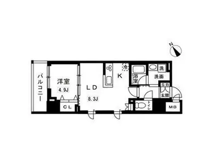 アルファレジデンシア南千住(1LDK/14階)の間取り写真