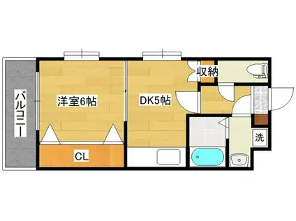 リファレンス小倉(1DK/12階)の間取り写真