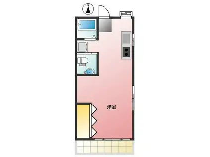 藤ハウス(ワンルーム/2階)の間取り写真