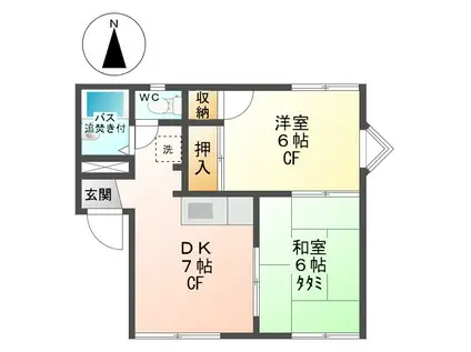 アトウレあすかB(2DK/2階)の間取り写真