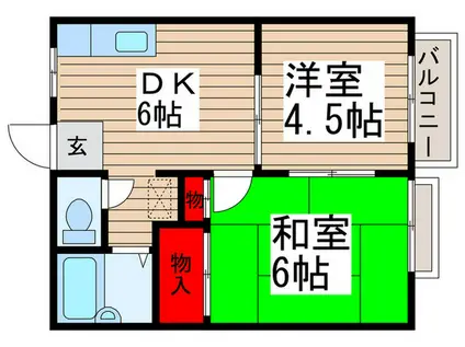 エステートピアABC(2DK/2階)の間取り写真