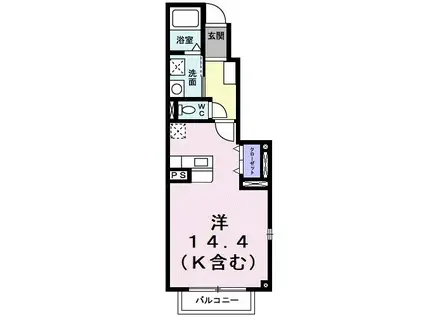 カサデリーラY・S(ワンルーム/1階)の間取り写真