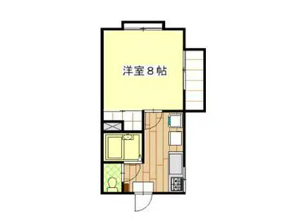 アムール・フェリス(1K/2階)の間取り写真