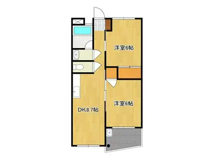 クボタマンション(2DK/2階)の間取り写真