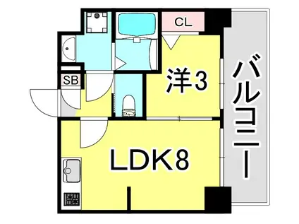 プレサンス兵庫駅前(1LDK/5階)の間取り写真