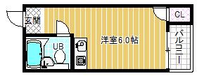 ルミナス福島(ワンルーム/3階)の間取り写真