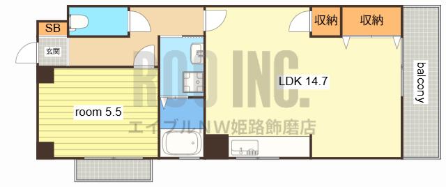 メゾン前田(1LDK/6階)の間取り写真
