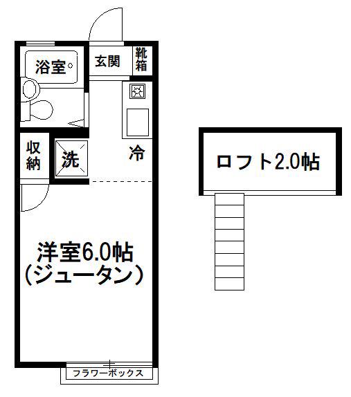 モジュール92(ワンルーム/2階)の間取り写真