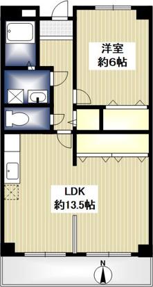 ラヴェール東洋(1LDK/4階)の間取り写真