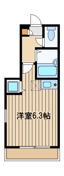 フォレストハウス(ワンルーム/1階)の間取り写真