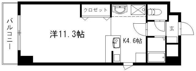 グランメール21(1K/8階)の間取り写真