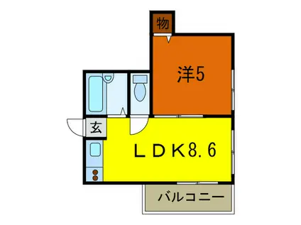 サンビルダー三宮東(1LDK/4階)の間取り写真