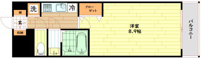 スプランディッド京橋イースト(1K/2階)の間取り写真
