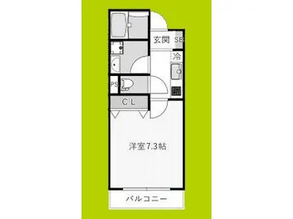 REGIES近大長瀬(1K/1階)の間取り写真