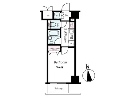 アルテリア浜松町(1K/7階)の間取り写真