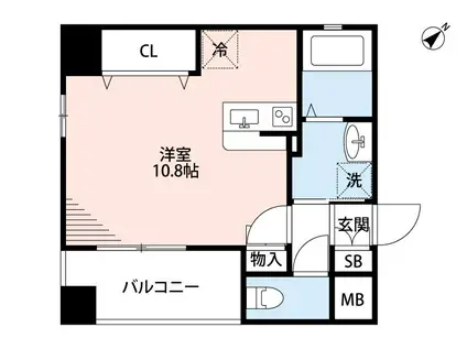 CHELSEA MANOR新屋敷(ワンルーム/3階)の間取り写真