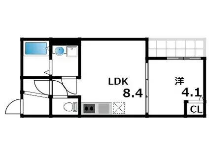 アレグリア芦屋西(1LDK/2階)の間取り写真
