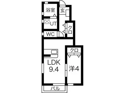 コスモス(1LDK/1階)の間取り写真