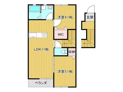 JR宇野線 備前西市駅 徒歩15分 2階建 築11年(2LDK/1階)の間取り写真