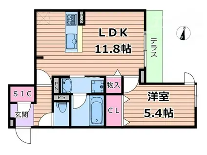 クラシスト瑞光(1LDK/2階)の間取り写真
