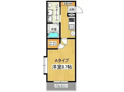 アリエス(1K/1階)の間取り写真