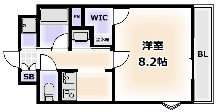 カデンツァ我孫子(1K/4階)の間取り写真