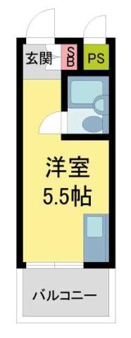 モンセリーチェ甲東園(ワンルーム/3階)の間取り写真