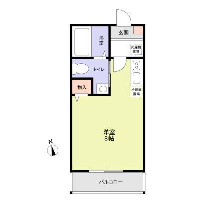 ARU保土ケ谷霞台(ワンルーム/1階)の間取り写真