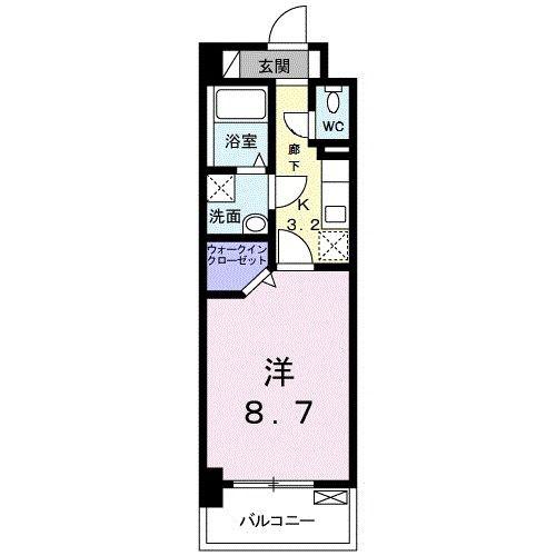 アコール アネックス(1K/4階)の間取り写真