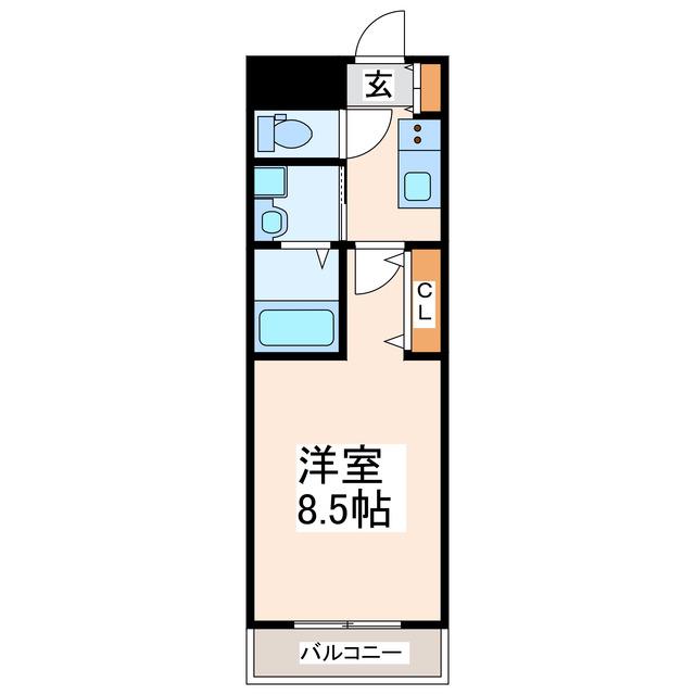 クロノス54昭和町(1K/3階)の間取り写真