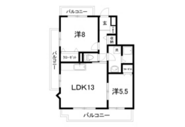 プレステージ(2LDK/5階)の間取り写真