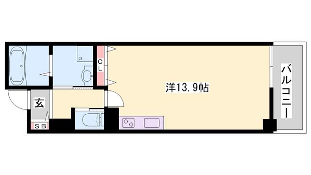 ライフタウンIII(ワンルーム/6階)の間取り写真