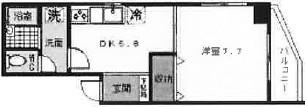 リヴァージュコート(1DK/2階)の間取り写真