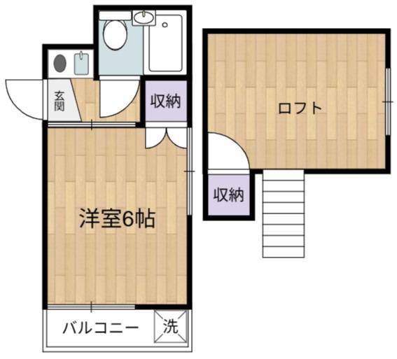 パールハイツ(1K/1階)の間取り写真
