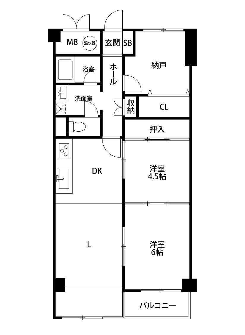 エバーグリーン柳町(3LDK/8階)の間取り写真