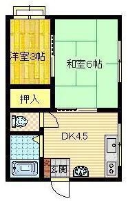 プロージット高城(2K/1階)の間取り写真