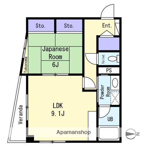 リバーコート(1LDK/2階)の間取り写真