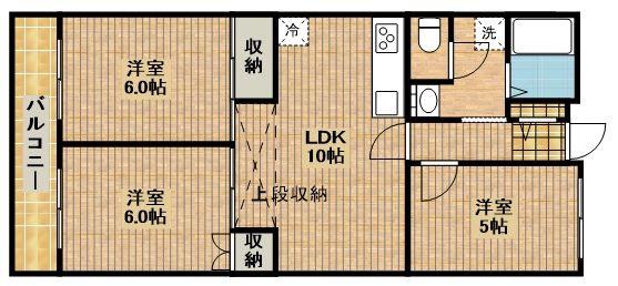 常陸クリスタルパレス(3LDK/2階)の間取り写真