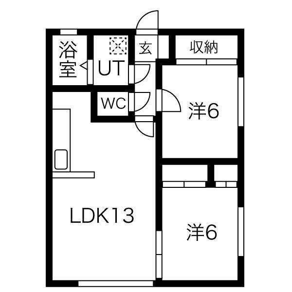モデラコート(2LDK/1階)の間取り写真
