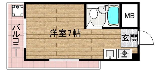 竹村コーポ(1K/3階)の間取り写真
