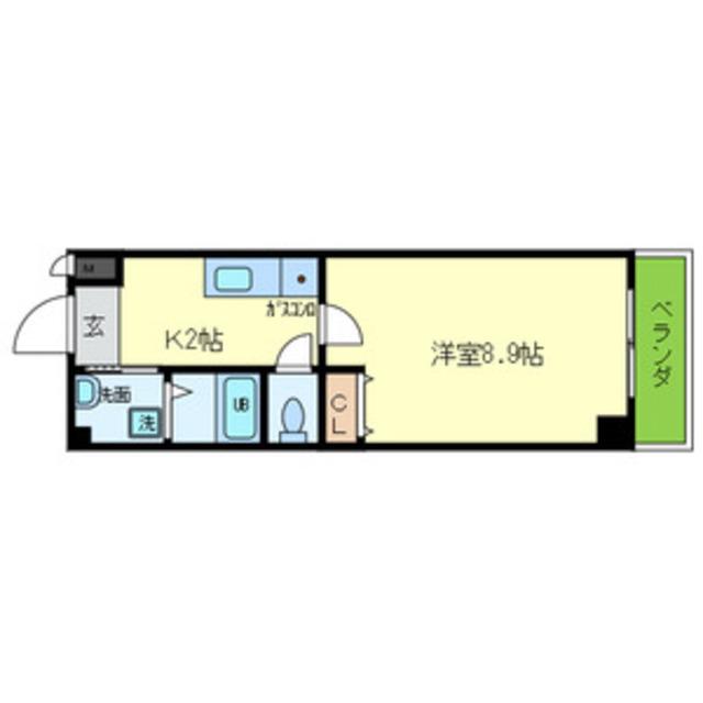 リレシャルク(1K/2階)の間取り写真