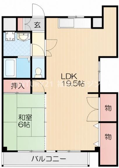 リベルテアミューザ(1LDK/8階)の間取り写真